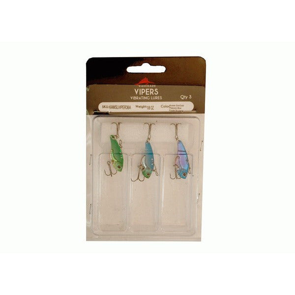 KAMIKAZE Metal Blades - Vibrating Lures 3 Pk A  - 3.6gr -Color varied - South East Clearance Centre