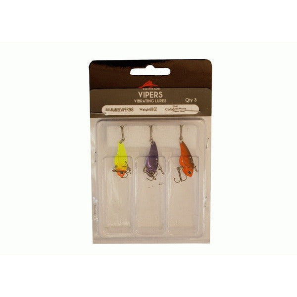 KAMIKAZE Metal Blades - Vibrating Lures 3 Pk B  - 3.6gr -Color varied - South East Clearance Centre