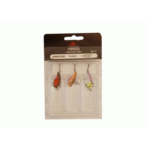 KAMIKAZE Metal Blades - Vibrating Lures 3 Pk D  - 3.6gr -Color varied - South East Clearance Centre