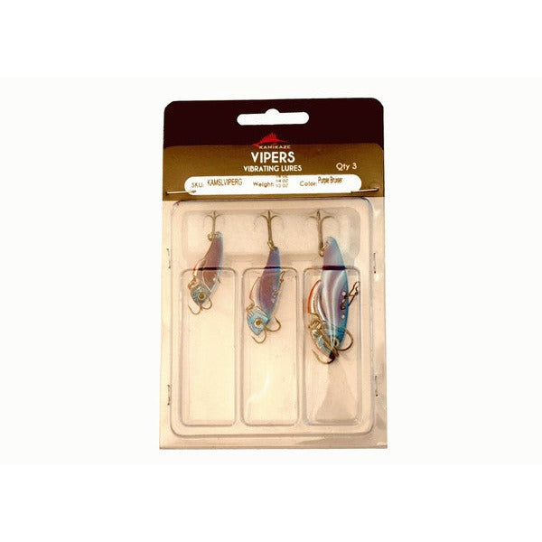 KAMIKAZE Metal Blades - Vibrating Lures 3 PkG (Purple Bruiser) - South East Clearance Centre