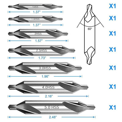 7 Piece HSS M2 Centre Drill Bits - South East Clearance Centre