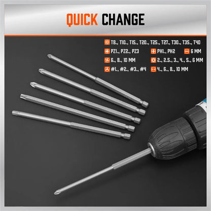 32 Piece Extra Long Screwdriver Bit Set - South East Clearance Centre