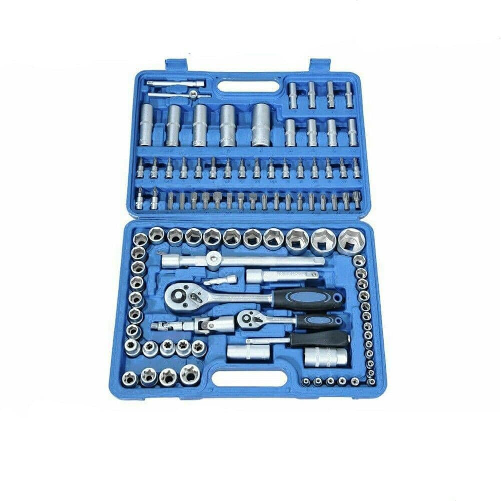 108 PCS Socket Ratchet Wrench Set 1/2' 1/4' Drive Screwdriver Screw ...