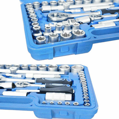 108 PCS Socket Ratchet Wrench Set 1/2" 1/4" Drive Screwdriver Screw Driver Bit 6PT - South East Clearance Centre