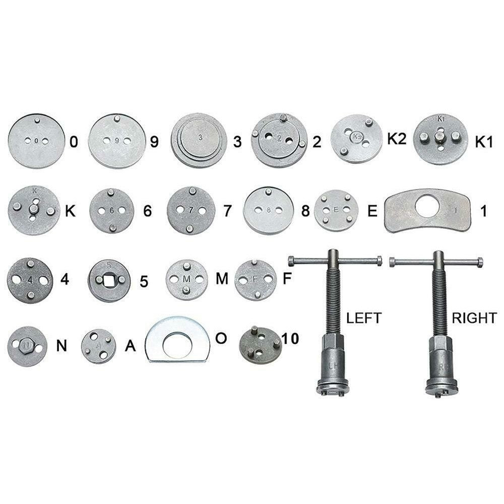 Universal 22pc Disc Brake Caliper Piston Rewind Tool Kit - South East Clearance Centre