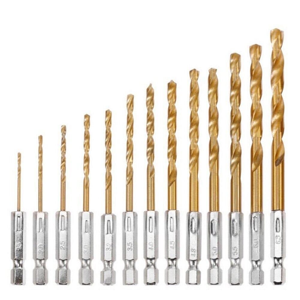 13 piece Titanium-plated Drill Bit Set - South East Clearance Centre