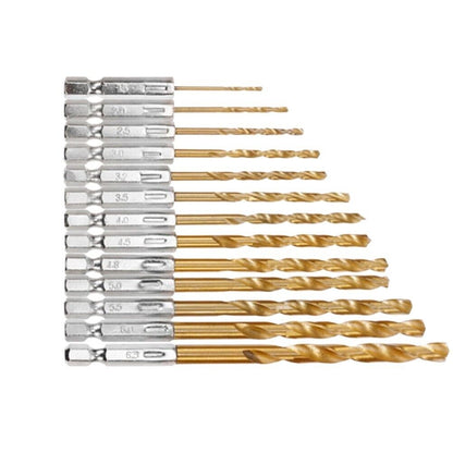 13 piece Titanium-plated Drill Bit Set - South East Clearance Centre