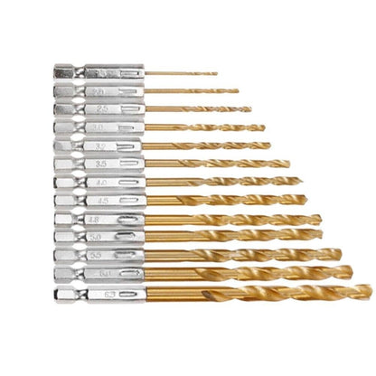 13 piece Titanium-plated Drill Bit Set - South East Clearance Centre