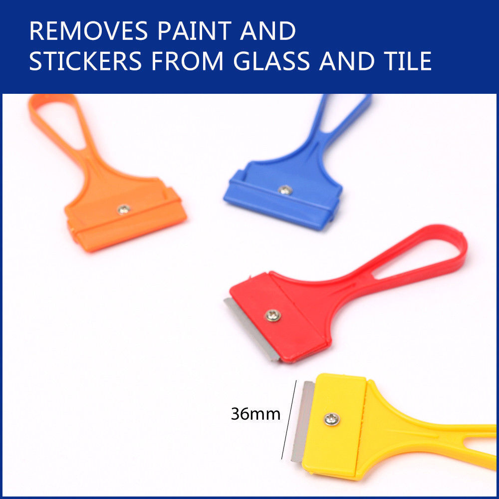 4 piece Mini Paint Glass Scraper Window Blade Small Razor Single Edge + Safety Cap - South East Clearance Centre